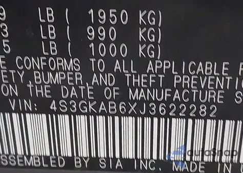 2018 Subaru Impreza 2.0I Premium z USA, uszkodzony, nr VIN 4S3GKAB6XJ3622282